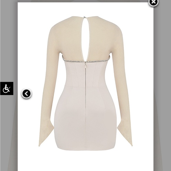 Mistress Rocks Cream Crystallised Mini Dress - Picture 5 of 8